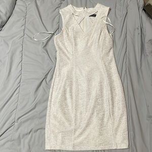 guess white and gold women’s dress